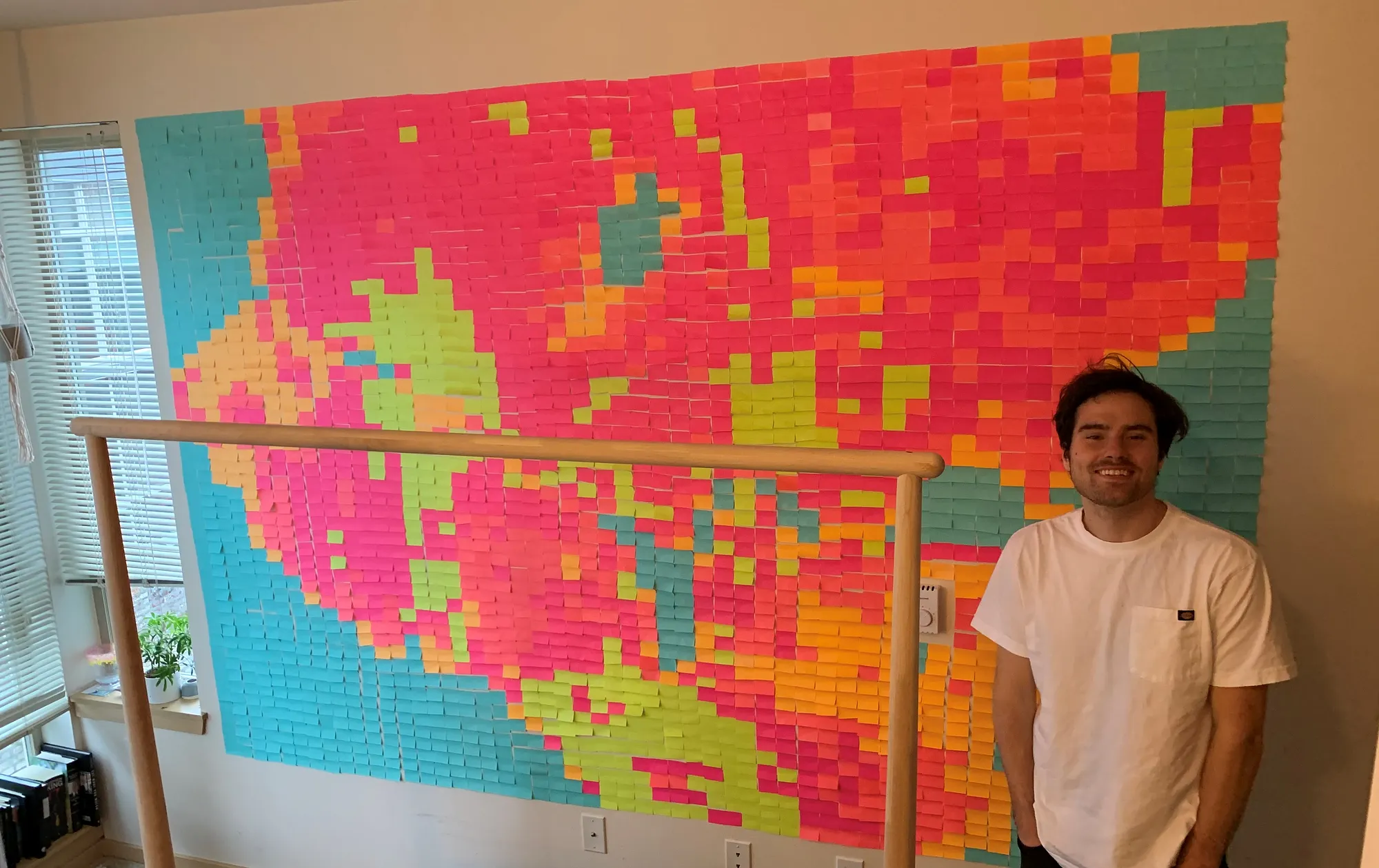 Finished Post-it Note mural of Seattle